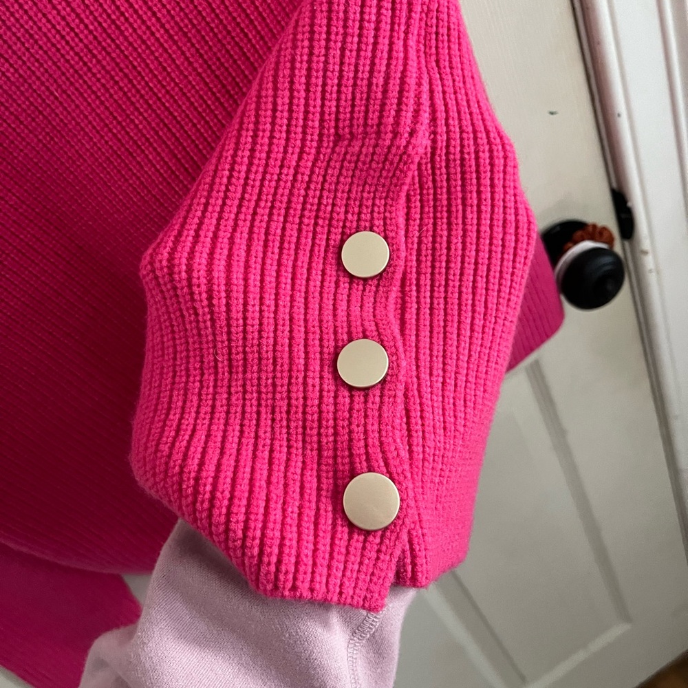 Pink Ribbed Women's Sweater - Picture 4 of 5